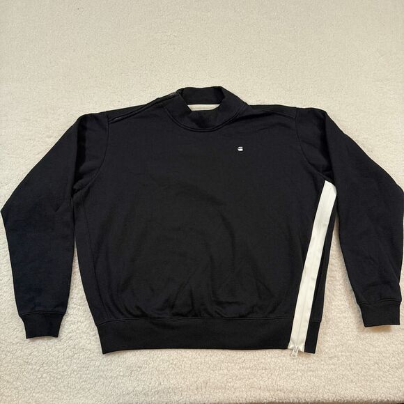 G Star Raw Ustra Boyfriend Funnel Sweater Women Size Medium Zipper Cropped Boxy - Picture 1 of 9